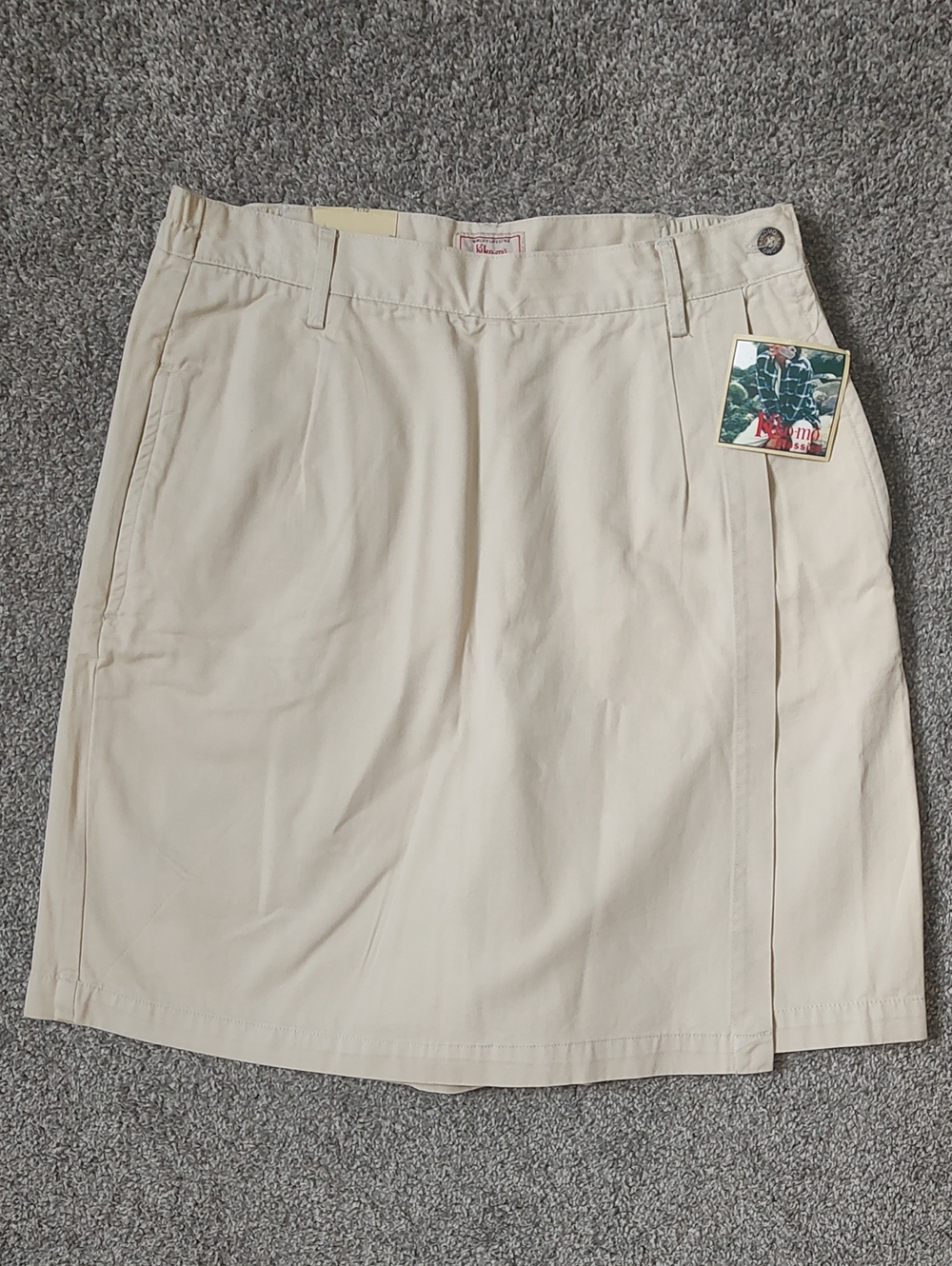 New With Tags Vintage Kiko-mo Size 11/12 Wrap Style Neutral Cotton Skort